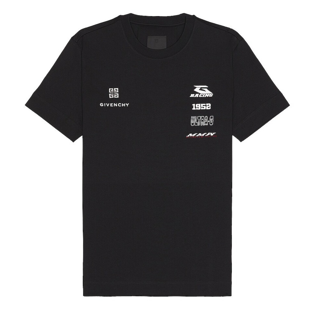 Givenchy Slim Black Racing Logo T Shirt Size Xl